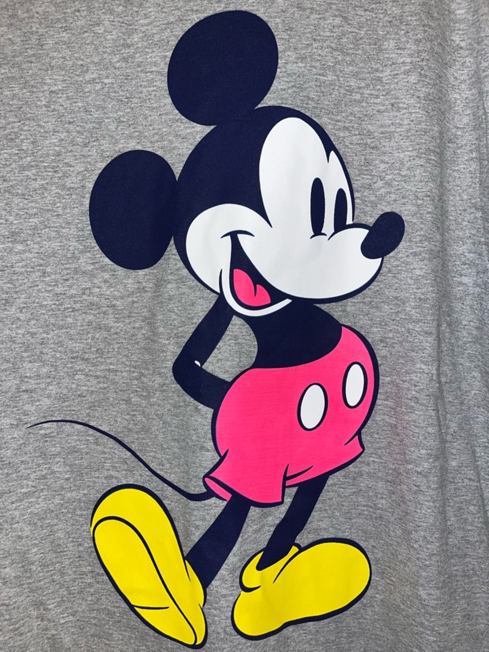 Disney Mickey Mouse Graphic Tee - Gray with Pink & Yellow - Picture 2 of 3